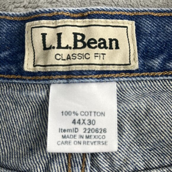 Vintage LL Bean Jeans Mens 44x30 Blue Denim Classic Fit Straight Leg Y2K 220626 - Picture 4 of 16